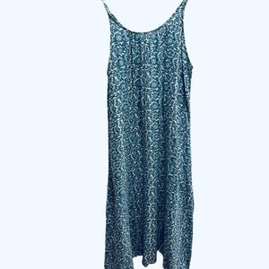 NATURAL LIFE Teal and White Printed Sundress